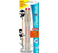 takestop Lot de 2 stylo stylos à bille Rouge Rouge 1.0 mm efface propre Replay Papermate effaçable effaçable