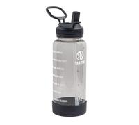 Takeya Bouteille d'eau de motivation de qualité supérieure avec couvercle à paille, temps de boire, plastique Tritan sans BPA, 0,9 L, noir orage