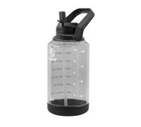 Takeya Bouteille d'eau de motivation de qualité supérieure avec couvercle à paille, Times to Drink, plastique Tritan sans BPA, 1,8 l, noir orageux