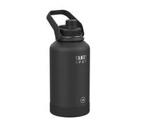 Takeya Sport Bouteille d'eau isolée à triple paroi en acier inoxydable et cuivre de qualité exceptionnelle avec couvercle à bec, 1,8 l, noir Grand Chelem