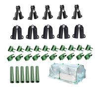 Takingup 36 pièces/Ensemble connecteurs de Piquet de Jardin, Clips Treillis pour Plantes réglables 16 mm, Clip Boucle Connexion en Plastique Type A pour Le Jardinage, Supports Plantes en a