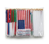 Takingup 96 Petits Drapeaux sur bâtons, 48 Drapeaux de Pays, décorations de fête Football Double Face, 5.5x8 Pouces du Monde