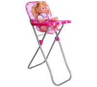 Takingup Chaise Haute de poupée avec Plateau, Chaise Haute de poupée Pliable et réglable, Meubles bébé pour Faire Semblant Jouer, sans Accessoires