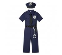 Takingup Costume de Police pour Enfant, Tenue de Jeu rôle pour garçons, Ensemble Complet avec Accessoires, Taille M, Bleu