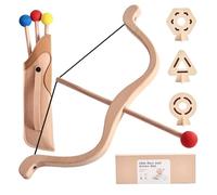 Takingup Ensemble d'arc et de flèches pour Enfants, Arc et flèche en Bois à Pointe en Mousse sûre avec 3 cibles pour Jouer en intérieur en extérieur, Ensemble de tir à l' pour garçons Filles 4 a