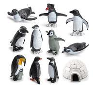 Takingup Ensemble de 11 Mini Jouets de Pingouins, Jouet Maison Glace réaliste, Ensemble Jeu Figurines d'animaux en Plastique, modèle Figurines Pingouins Miniatures réalistes pour Enfants
