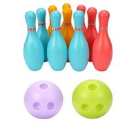 Takingup Ensemble de Jeu de Bol, Jeu Bowling en Plastique pour Enfants avec 10 quilles et 2 balles - Jouets Balle fête en intérieur et en extérieur pour Enfants, Ensemble d'activités Amusantes en f