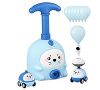 Takingup Ensemble de Jouets de Voiture à Ballons, Lanceur Voiture alimenté par Ballons, Joli Motif léopard Bleu, Comprenant 2 Voitures et 6, composant Volant, éducatif pour Les Enfants 3 à 6 a