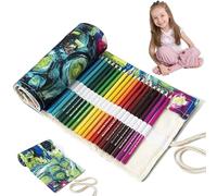 Takingup Étui à Crayons en Toile à 72 Fentes, Organisateur de Crayons de Couleur, Support Portable pour écolier Artiste-étui Enrouler