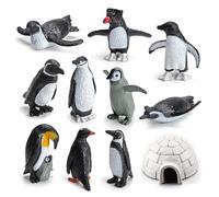 Takingup Figurines de Pingouins arctiques, Ensemble de 11 Mini Jouets Pingouins, Jouet Maison Glace réaliste, Ensemble Jeu Figurines d'animaux en Plastique, modèle Miniatures réa