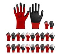 Takingup Gants de travail avec poignée, gants de jardinage enduits nitrile en nylon, jardin à écran tactile, jardinage sécurité respirant avec poignée 12 paires