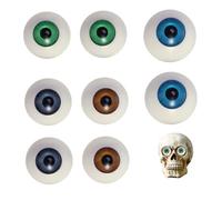 Takingup Globes oculaires Creux, 8 pièces de Globes oculaires Humains de Simulation Artificielle pour l'artisanat Bricolage, marionnettes, Accessoires d'halloween, Fabrication poupées et Masques, c