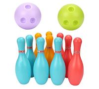 Takingup Jeux de Bowling pour Enfants, Ensemble de Jouets Bowling en Plastique intérieur et extérieur avec 10 quilles et 2 balles-Jouet éducatif précoce pour Enfants, Taille M