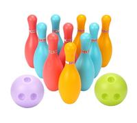Takingup Jeux de Bowling pour Enfants, Ensemble de Jouets Bowling en Plastique intérieur et extérieur avec 10 quilles et 2 balles-Jouet éducatif précoce pour Enfants, Taille S