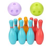 Takingup Jouet de Bowling, Ensemble de Bowling pour Enfants, Jeux d'intérieur et d'extérieur pour Enfant, Jouet en Plastique 10 Broches 2 balles pour l'éducation précoce M