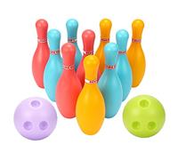 Takingup Jouet de Bowling, Ensemble de Bowling pour Enfants, Jeux d'intérieur et d'extérieur pour Enfant, Jouet en Plastique 10 Broches 2 balles pour l'éducation précoce L