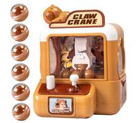 Takingup Jouet de Machine à Griffes, Mini Distributeur Automatique en Plastique Capybara Mignon avec 6 œufs Amusant Portable pour Les Cadeaux de fête d'anniversaire Noël Marron