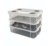 Takingup Kit de démarrage Transparent pour Ferme de vers Farine, Habitat d'élevage vers Farine avec Double Ventilation avec verrous Anti-Fuite, kit d'élevage
