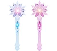 Takingup Lot de 2 Baguettes Lumineuses de Princesse, Ensemble Jouets enchanteurs en Forme Flocon Neige avec LED Clignotante pour Jeux rôle pour Enfants, Cadeaux fête d'anniversaire, Costumes
