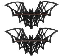 Takingup Lot de 2 étagères Gothiques en Forme de Chauve-Souris - Étagères d'angle murales en Bois - Décoration Murale effrayante pour la Maison, la Chambre à Coucher, la Cuisine - Gothiques