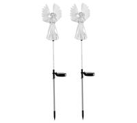 Takingup Lot de 2 piquets solaires d'ange imperméables pour Jardin, cimetière, Cour, pelouse - Piquets décoratifs LED