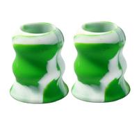 Takingup Manchon de poignée de Chauve-Souris, poignée Baseball en Silicone, contrôle antidérapant, Paquet 2, Vert et Blanc, pour Couvercle Conique et Bouton