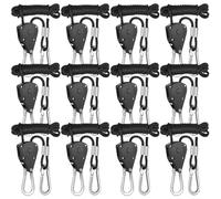 Takingup Palan à Corde, 12 pièces de 1/8 Pouces et 5, 6 Pieds de Long, cintres à poulie Verrouillage Robustes et réglables, pour Suspendre des Lampes Culture, des Plantes, Un Kayak, Une bâche ve