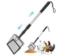 Takingup Pelle à litière en métal, Pelle à litière réglable et Amovible Long Manche en Acier Inoxydable, crottes de Poulet pour Le Nettoyage des poulaillers, Le Jardin et Les déchets d'animaux