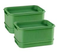 Takingup Plateau de Germination, Paquet de 2 Plateaux Germination graines empilables pour kit Culture microgreens qualité Alimentaire sans Sol pour Jardin d'herbes et salades d'intérieur -