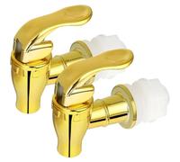 Takingup Robinet pour Distributeur de Boissons 2 pièces sans Fuite Robinet en Plastique PP doré avec Valve Distributeur d'eau pièces de Rechange pour jus bière Boissons -