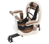 Takingup Siège de vélo pour Enfant à Montage Avant, siège de vélo réglable Rotatif à 360° avec dégagement Rapide et accoudoirs Pliables pour 1 6 Ans, Jusqu' 110 LB, Beige Marron - Enfants