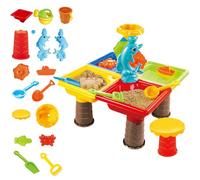 Takingup Table à Eau colorée pour Tout-Petits, 1 Ensemble de Table sensorielle carrée avec Dauphin Mignon, Sable interactif ABS pour Plage extérieure, Eau pour Enfants