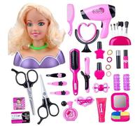 Takingup Tête de poupée de Coiffure pour Filles, tête Coiffure avec 35 pièces d'accessoires pour Cheveux, Ensemble Maquillage sûr pour la Formation des Enfants