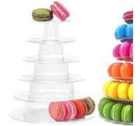 Takingup Tour à macarons 9x10 6 niveaux rond transparent support de tour à macarons plateau de service gâteaux et desserts polyvalent pour mariage, baby shower, anniversaire - Support