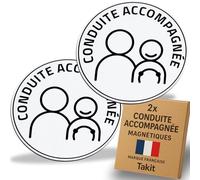 Takit Conduite Accompagnée Magnetique 2X - Version 2025 - Marque Française - Disque Magnétique 15cm