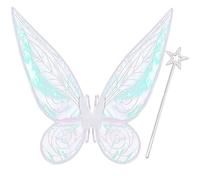 Takmor Ailes de Fée Adulte, Deguisement Fee Femme Aile de Fée Adulte Winx Fairy Wings Adult pour Halloween Anniversaire Noël Thème Fête