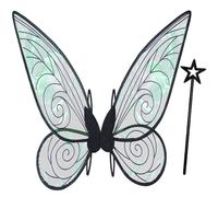 Takmor Ailes de fée adultes et enfants - Ailes de fée pour femme et adulte - Costume Winx Club Wings pour carnaval, anniversaire, Halloween, Noël, jeux de rôle, bande dessinée Con à thème (noir)