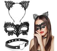 Takmor Masque Vénitien Femme, Dentelle Catwoman Bal Masqué pour Les Yeux, Halloween Costume Fête Nightclub Facial