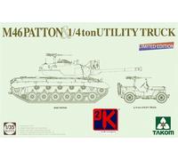 Takom 2117X M46 Patton US Medium Tank & ¼ Ton Utility Truck 1/35 Scale Kit -T48