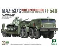 Takom 5013 - 1:72 MAZ-537G W/ChMZAP-5247G Semi-Trailer Mid Production & T-54B
