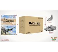 Takom TAK48001W - 1:48 Hs 129 ² Box Hs 129 B2 + B3+3D Imprimé Jeu Figurines x2