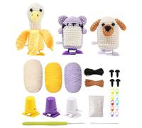 TAKONE Amigurumi Kit de crochet pour débutants, avec canard, banane, chat et chien, avec fil, instructions et accessoires, parfait pour les enfants et les adultes débutants au crochet