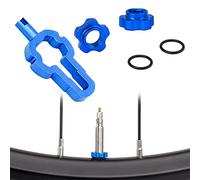 TAKONE e valve de vélo, extracteur de valve et écrou de valve de vélo, 4 en 1 insertion de valve Presta, insert de valve Schrader, extension de valve et écrou borgne (bleu)