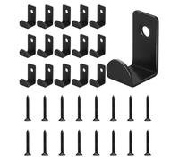 TAKONE Lot de 16 crochets porte-manteaux individuels, noirs, à visser, en métal, pour panneaux acoustiques, couloir ou salon