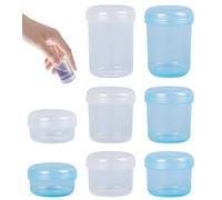 TAKONE Lot de 8 pots à crème à remplir - 20/30/40/50 ml pour crème, transparent et bleu - Pots de crème rechargeables anti-fuite pour voyage, lotion et cosmétiques
