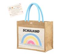 TAKONE Sac cadeau pour la rentrée scolaire pour fille - Sac en toile de jute avec carte de vœux, cadeau parfait pour la rentrée des classes ou comme remplissage de sac d'école