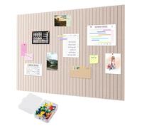 TAKONE Tableau d'affichage, en feutre, autocollant, 80 x 40 cm, grand mur en feutre pliable, avec 35 punaises, 9 mm d'épaisseur, panneau mural moderne pour bureau, école et chambre d'enfant, marron