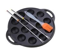 Takoyaki Grills Pan 15 trous anti-adhésif Takoyaki Plaque de cuisson ronde Moule à crêpes Moule anti-adhésif en fonte