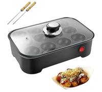 Takoyaki Machine électrique à 12 trous anti-adhésive en forme de pieuvre pour collations japonaises et boules de crêpes, facile à nettoyer avec couvercle