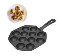 Takoyaki Pan, 12 Trous Heavy Duty en Fonte Takoyaki Maker Non Stick Grill Pan Plaque Poêle pour Cuisson